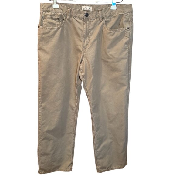 Blue Mountain Other - Blue Mountain Relaxed Fit 5-Pocket Canvas Pants 38×32 Khaki –Excellent Condition